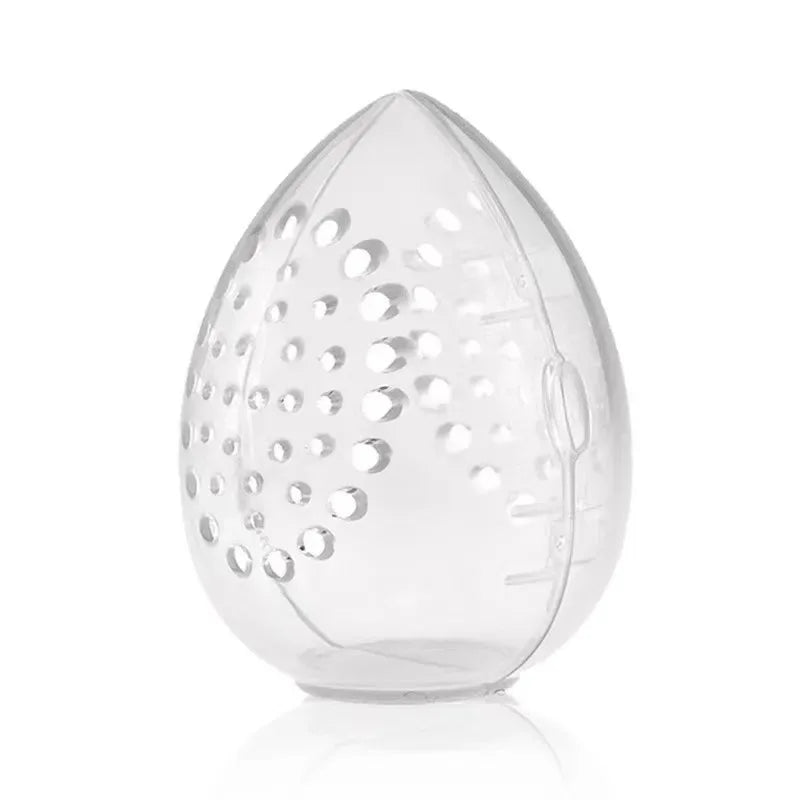 Makeup Sponge Storage Box Plastic Egg Shaped Cosmetic Puff Organizer Rack Portable Makeup Blender Holder Stand Drying Box