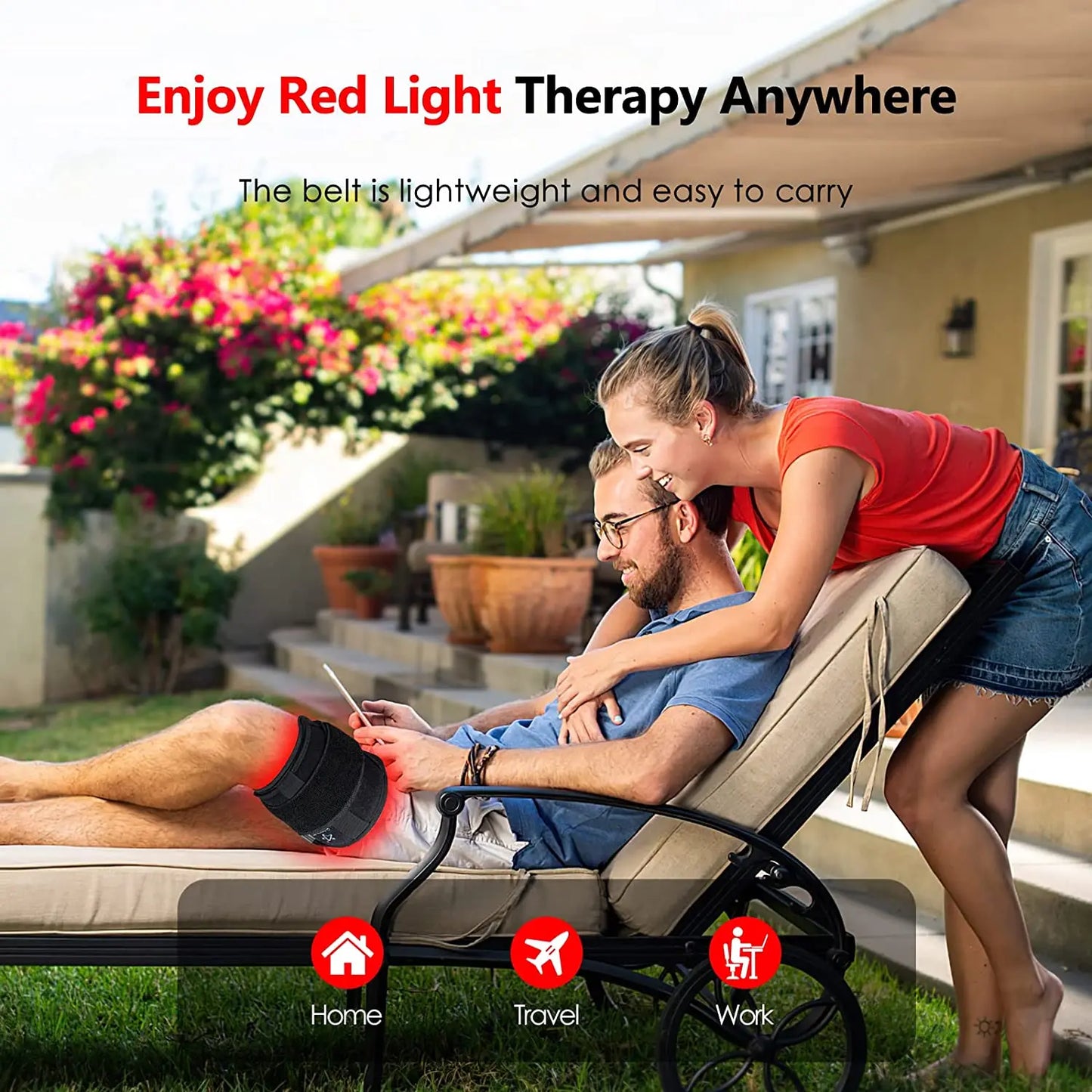 Body Slimming Infrared Red Light LED Healthcare Therapy Massager Belt Heating Pad Lumbar Back Waist Muscle Relief