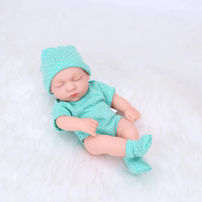 Cute Dress Up Silicone Baby Doll Toys Waterproof Vinyl Bebe Cute Mini Reborn Doll For Girls Birthday Great Gift 20cm