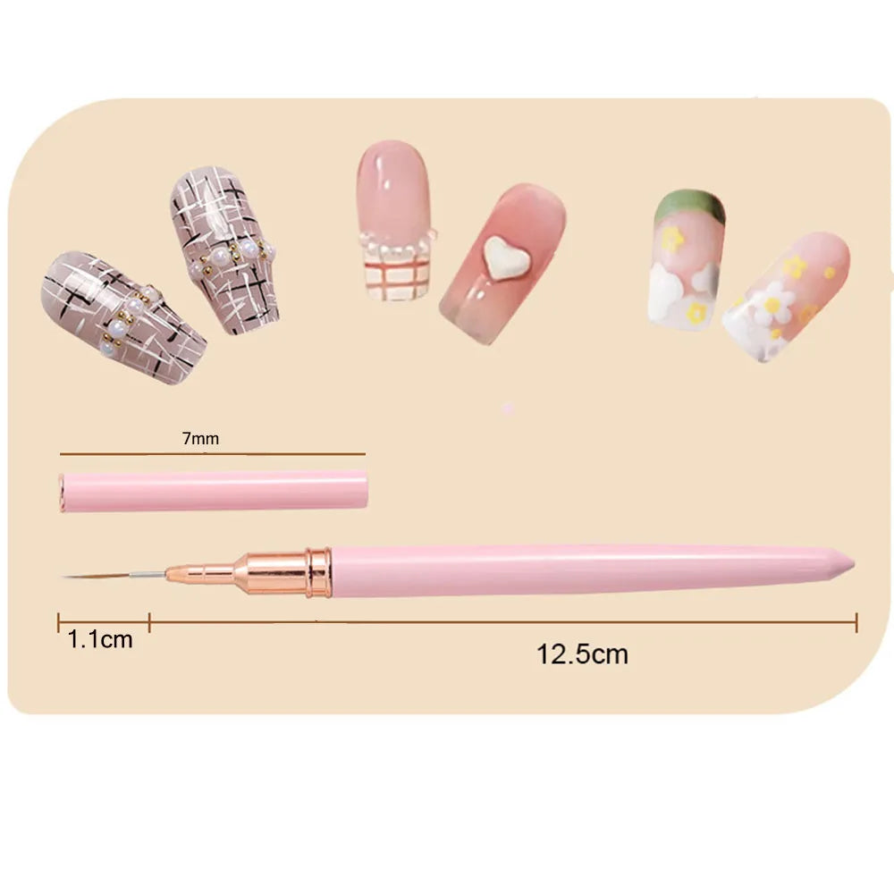 Nail Art Liner Brushes 5pcs Set Perfect for your Custom Elongated Striping Drawing and Painting Nails