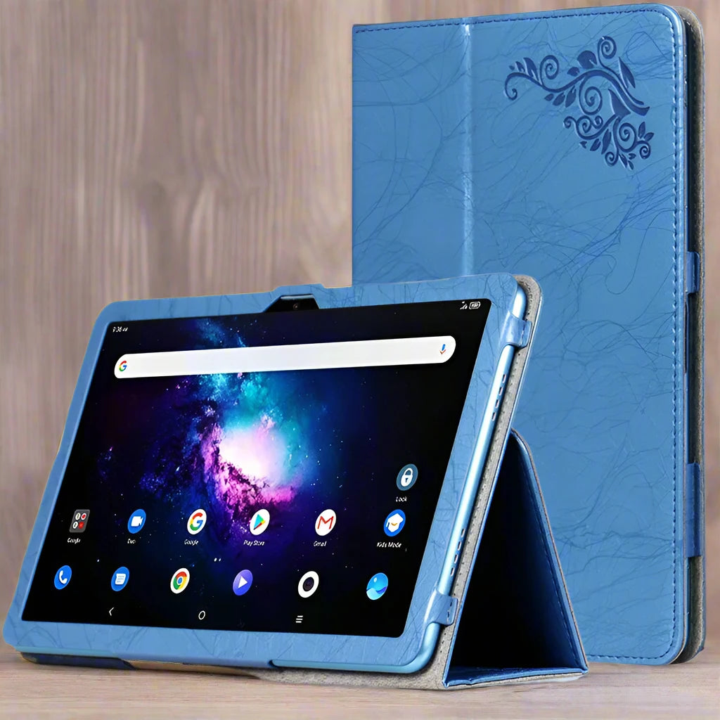 Luxury Embossed Leather Stand Case for Acer Iconia Tab P10 10.4" Inch Tablet PC Cover with Hand Strap and Magnetic Closure