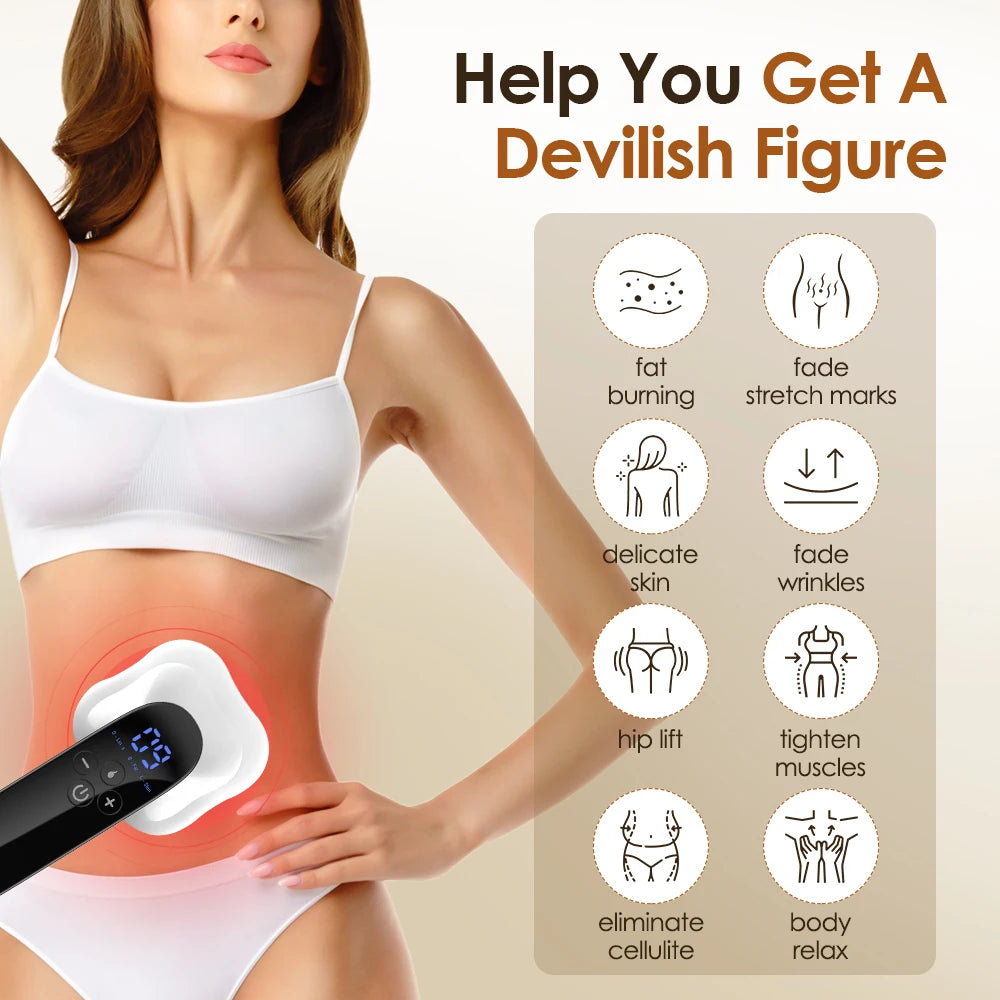 Cordless Electric Fat Remover Body Sculpting and Slimming Massager for Belly Waist Arm Legs Butt Full Body Lifting Tightening USB Charging Care Tool