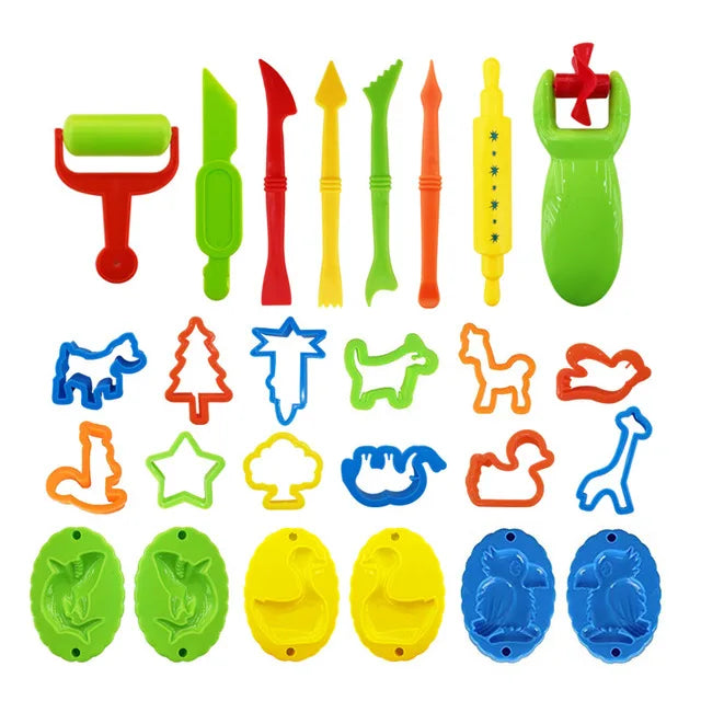 Children DIY Play Dough Plasticine Mold Modeling Clay Accessories Tool Kit Plastic Set Knife Molds Kids Educational Toys