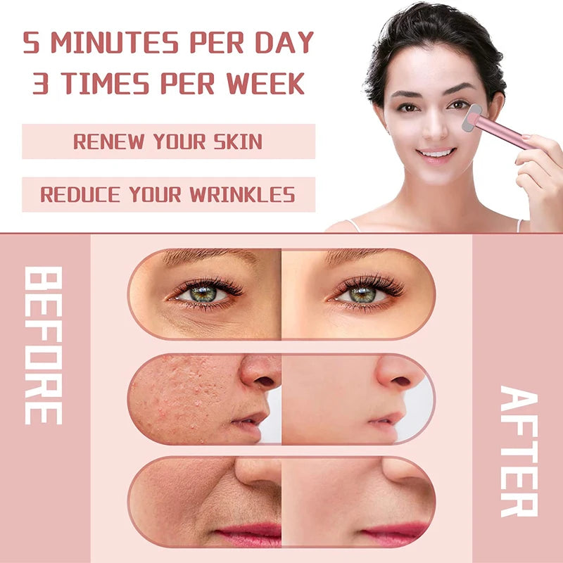 Red Light EMS Microcurrent Face Lifting Facial Eye Neck Wand Massager Skin Tightening Anti Wrinkle Skin Care Beauty Tool