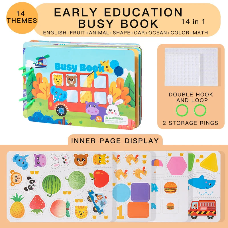 Sticker Busy Card Book Readings Numbers Matching Puzzle Game Montessori Repeatedly Educational Toys For Kids Gift