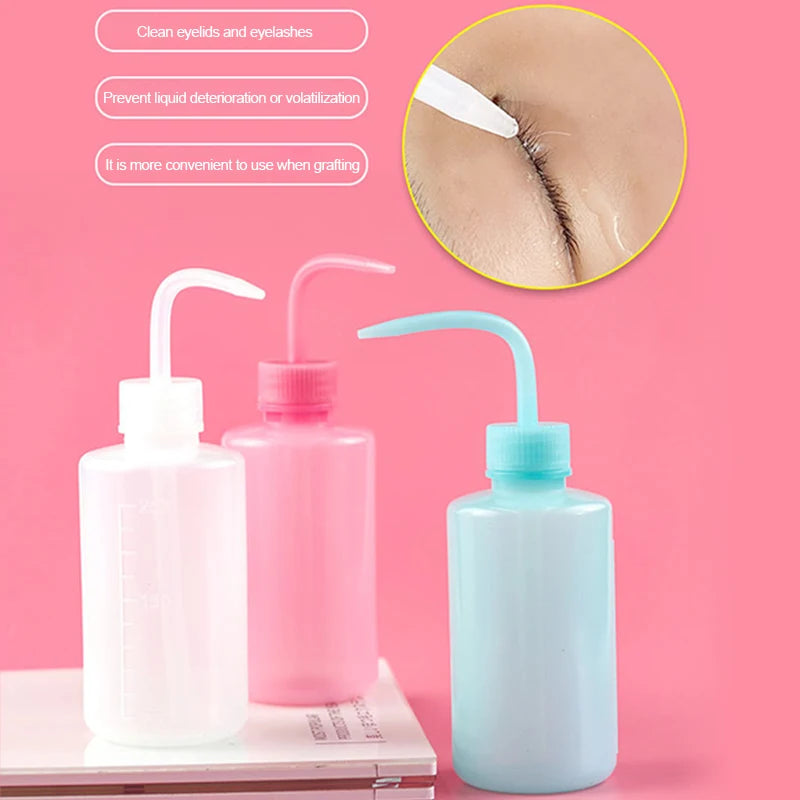 Curved Spout Eyelash Cleaning Washing Bottle Cleaner Waterproof Eyebrow Bottle Eyelash Extension Makeup Tool 250/500ml