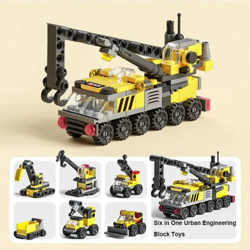 Building Blocks Engineering Fire Truck Military Tank Helicopter Model Puzzles Assembly Children's Micro Particle Toys