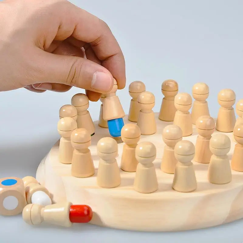 Wood Memory Match Stick Board Game for Boys and Girls Logic Brain Tease Toys Early Education Montessori Color Recognition