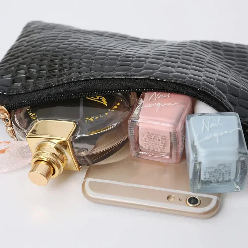 Elegant Crocodile Pattern Women's Leather Shoulder Handbag Purse Pillow Style Phone Coin Girls Tote Bag