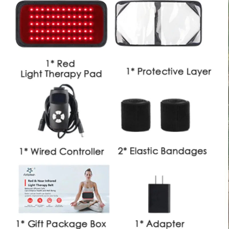 Body Slimming Infrared Red Light LED Healthcare Therapy Massager Belt Heating Pad Lumbar Back Waist Muscle Relief