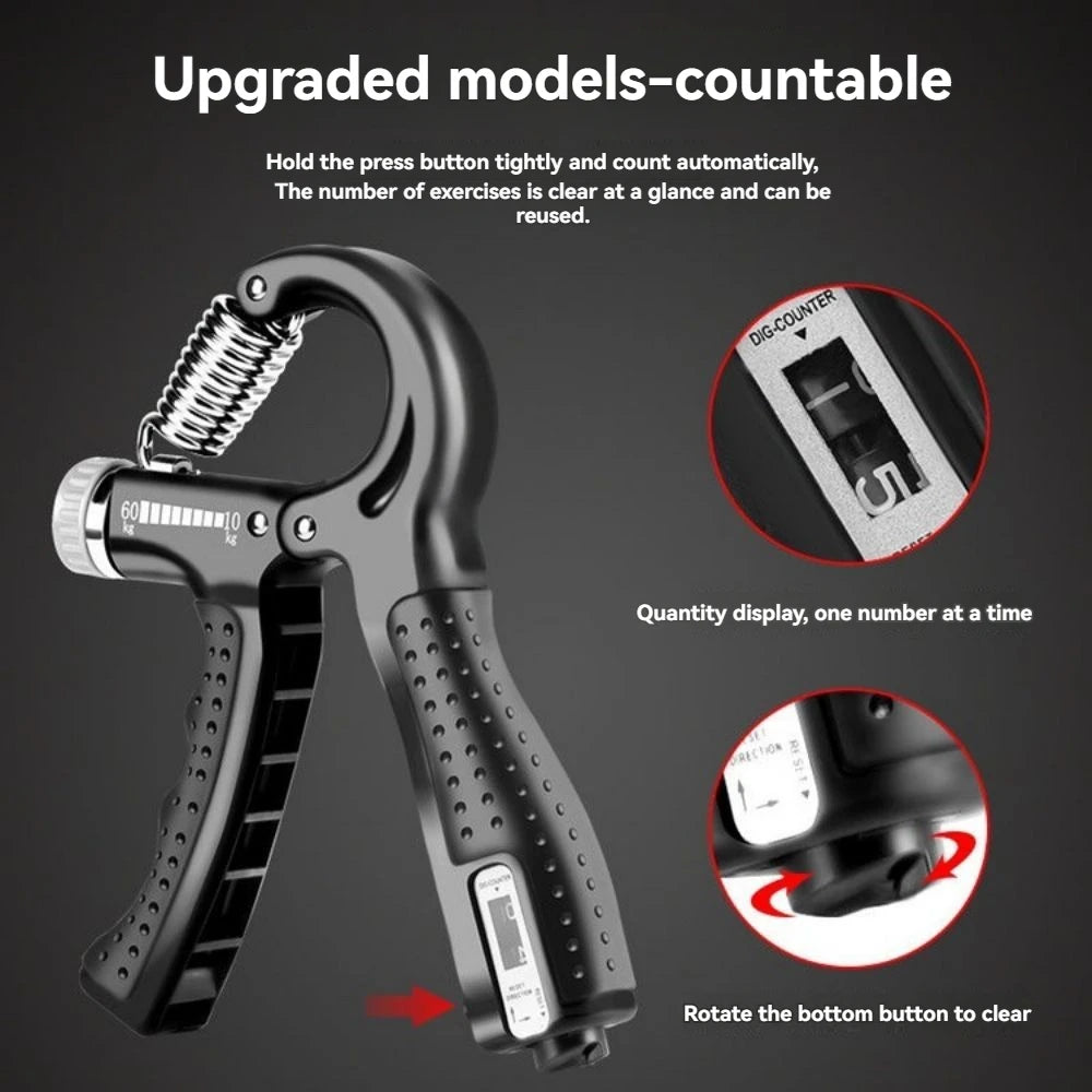 Adjustable Grip Hand Strength Grips Men's Professional Training Arm Strength Rehabilitation Stress Reduction Wrist Count Grips up to 60kg Resistance