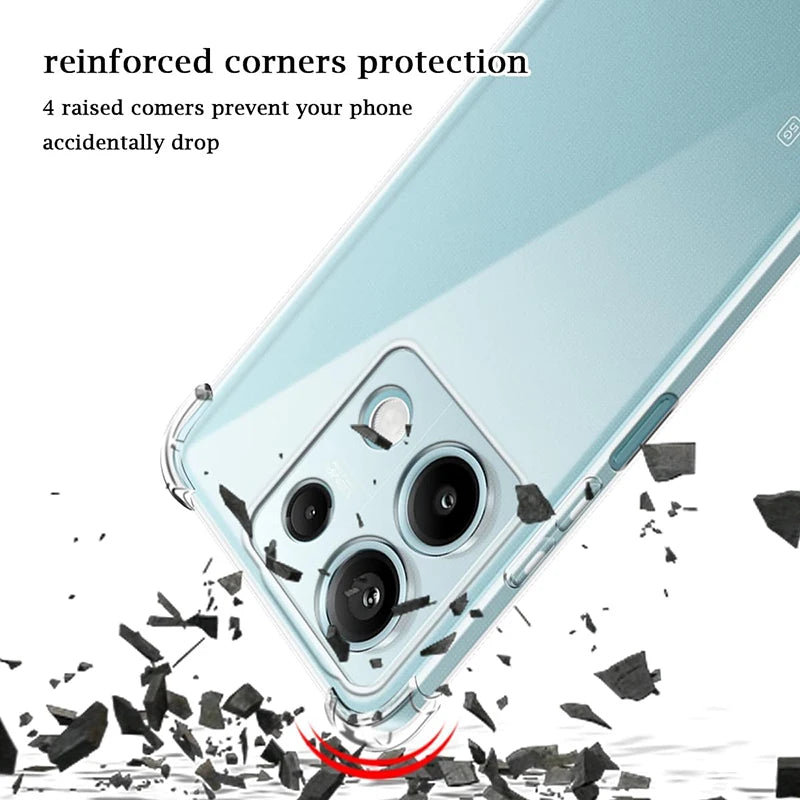 Clear TPU Silicone Phone Case For Xiaomi Redmi Note 13 12 12S 12T 11 11T 11S 10 10S Pro Plus Pro+ Shockproof Soft Ultra Thin Shell Cover