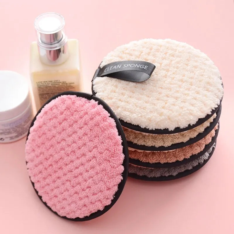 Washable Microfiber Makeup Remover Cotton Pads 4pcs Set Cosmetics Makeup Towel Cleaning Sponge Skin Care Tool