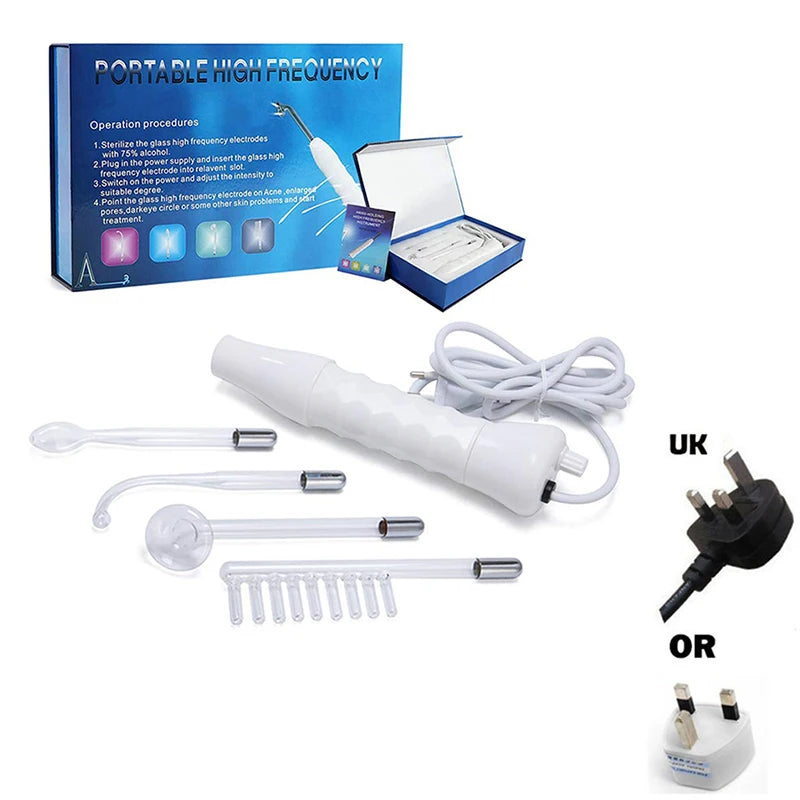 High Frequency Electrode Tube Beauty Machine for Face Hair Eyes Facial Massager Wand Care Tool