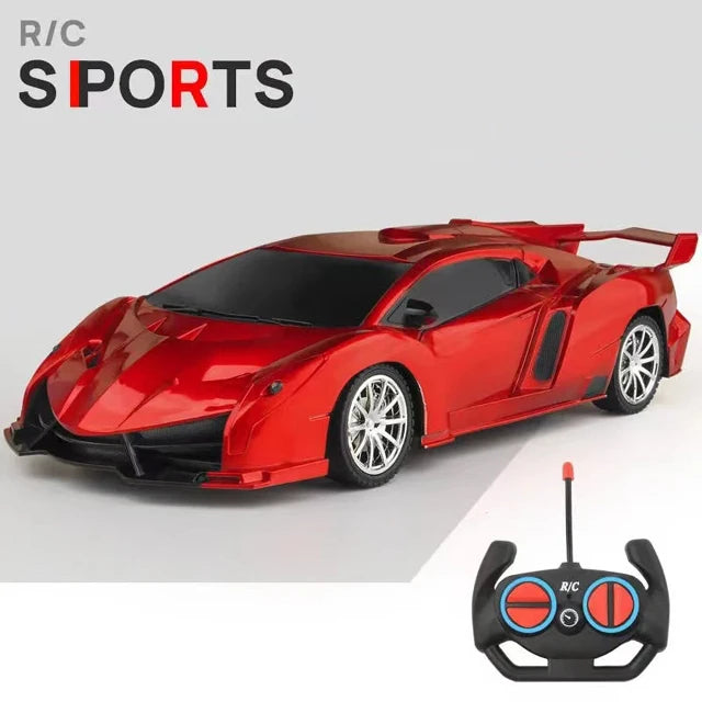 RC Racing Car with LED Lights 2.4G Radio Remote Control 1/18 Scale Sports Cars For Children Racing Drive Vehicle Drift Boys Girls Toys