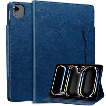 Elegant Leather Case for Apple iPad Pro 11 & 13 inch M4, iPad Air 11 & 13 inch M2 Protective Cover with Pocket
