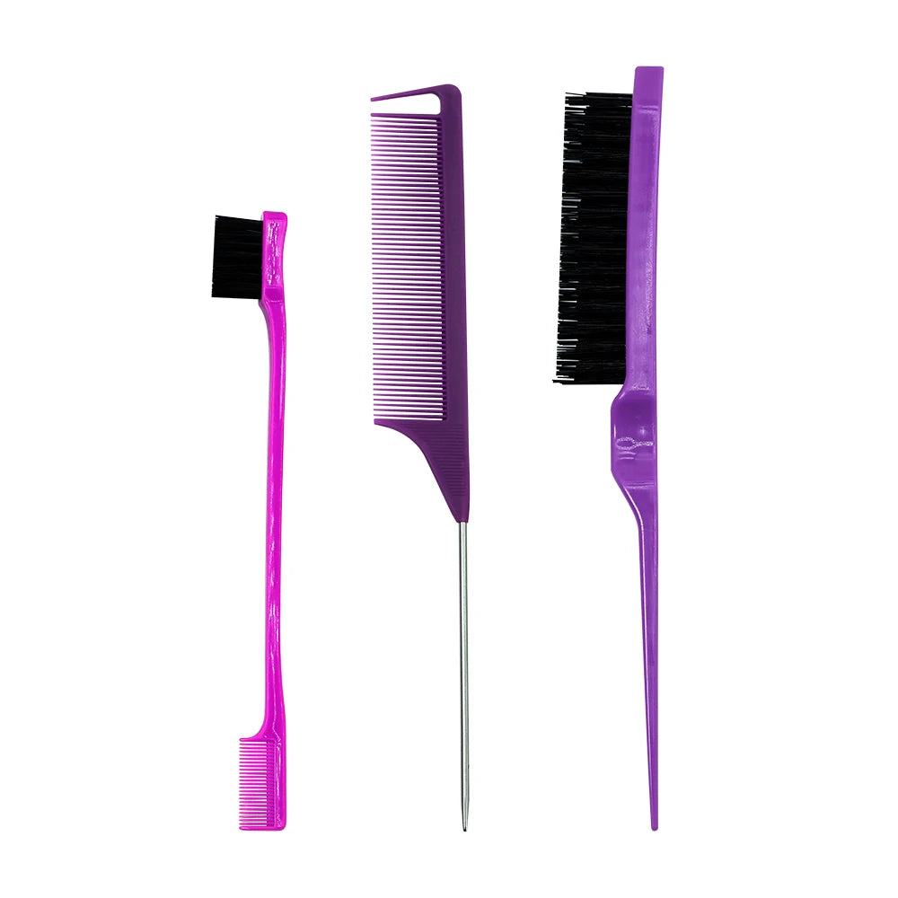 Pro Hair Styling Pointed Tail Comb Hair Brush Hairdressing Anti-static Steel Needle Pin Rat Tail Combs Barber Salon Accessories