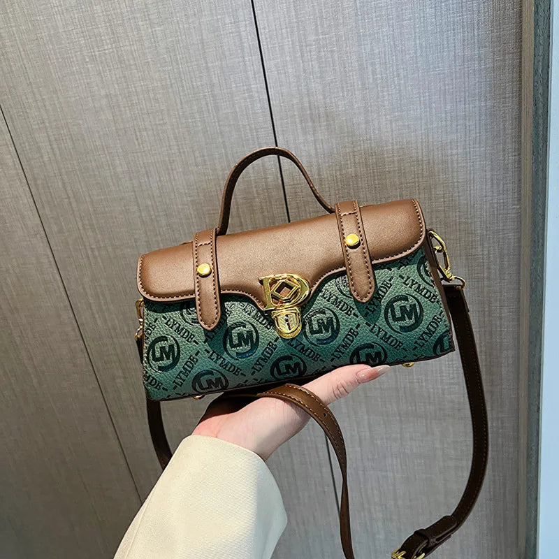 Embossed Exquisite Shoulder Baguette Leather Handbag Purse For Women Girls Ladies Crossbody Fashion Girls Tote Small Bag