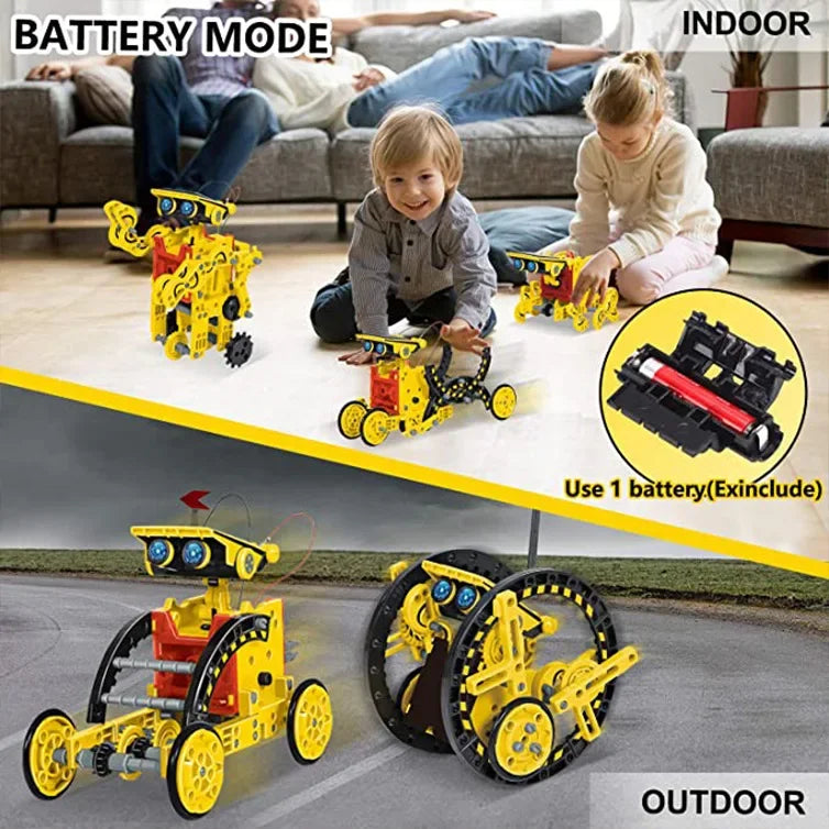 12 in 1 Science Experiment Solar Powered Robot Toy DIY Building Learning Tool Education Robots Technological Gadgets Kit for Kids