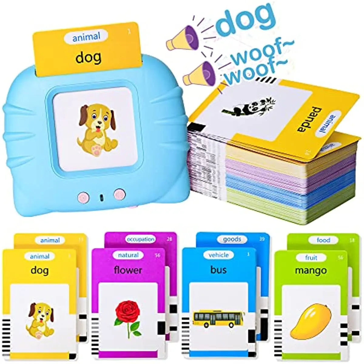 Interactive Talking Flash Cards Early Educational Toys for Boys Girls Preschool Learning Reading Machine