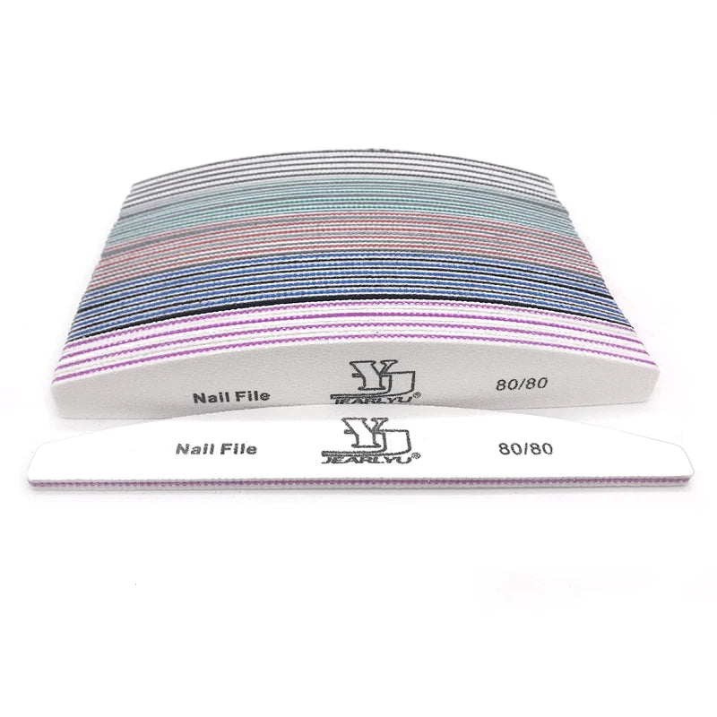 Professional Nail Files 5pcs Set Mix Color Limas 80/100/150/180/240 Grit Cuticle Remover Sandpaper Buffer Files Manicure Tool Set