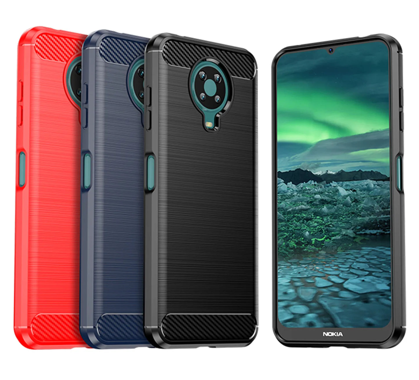 Modern Carbon Fiber Silicone Phone Case for Nokia G400 G60 G50 G21 G20 G11 G10 Brushed Texture Protective Back Cover Case