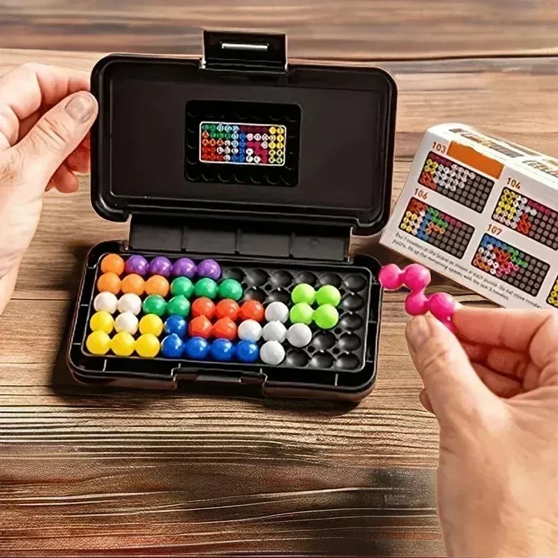 3D IQ Puzzles Brain Teaser 120 Challenges Board Game Classic Pyramid Plate Pearl Logical Mind for Kids Children Teens Adults Montessori Beads Toys Gifts