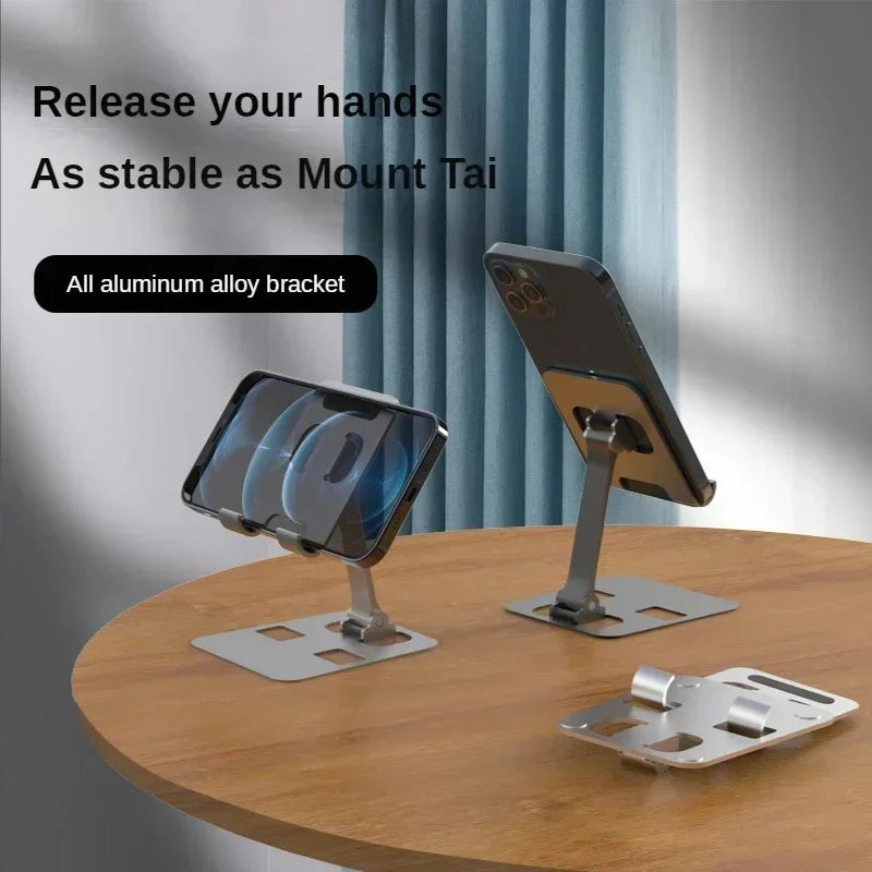 Universal Metal Foldable Desk Tablet Phone Holder Mount Stand for Apple iPad iPhone and other Brands Aluminum Alloy Desktop Bracket
