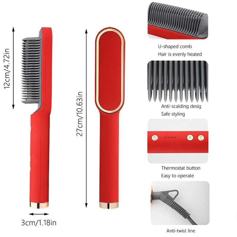 Professional Quick Heat Electric Multifunctional Hair Straightener Comb Hairstyle Brush Personal Care Accessory