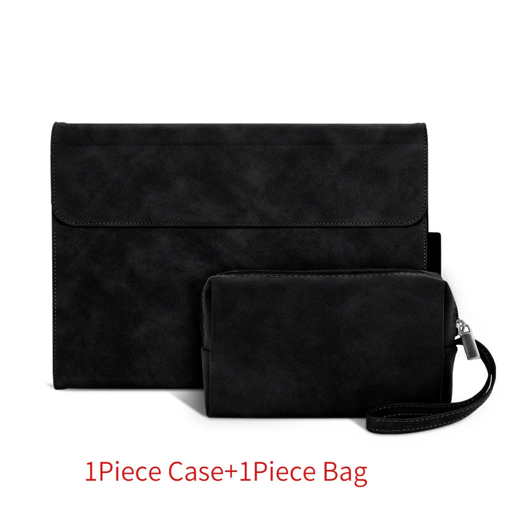 Elegant Portfolio Business Leather Case for Microsoft Surface Pro 11/10/9 13inch Multiple Angle Stand TPU Shell Bag Compatible with Keyboard