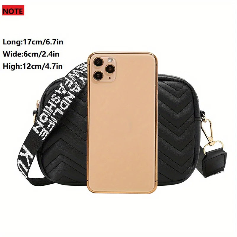 Stylish Embossed Geometric Crossbody Handbag Purse for Women Casual Shoulder Zipper Bag