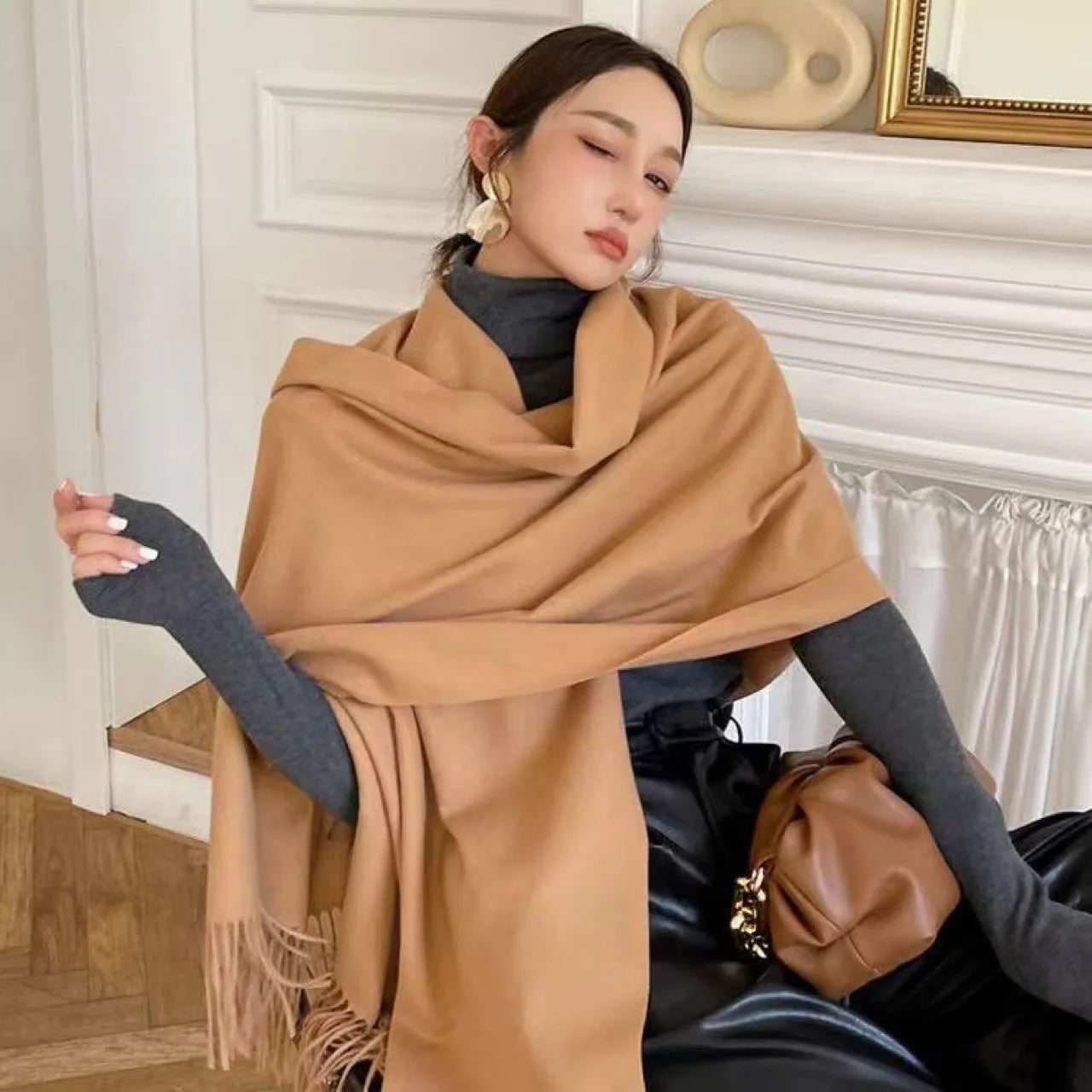 Cashmere Wool Long Scarf Tassel Shawl Wrap Pashmina Bufanda Warm Scarves