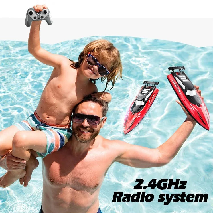 Exciting RC Speed Boat Remote Control Electric Toy 2.4G Remote Control Double Propeller Fast Boat for Pools and Lakes