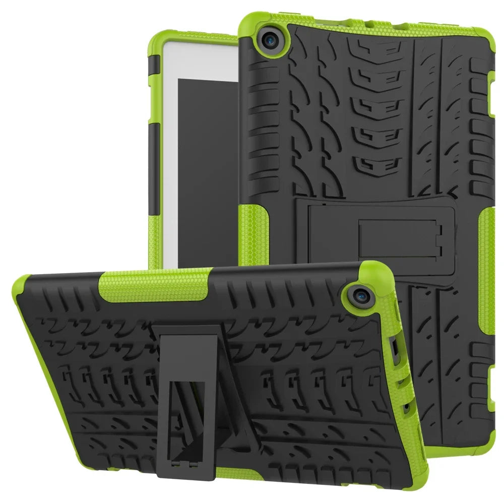Durable Plastic and Silicone Shockproof Stand Case for Amazon Fire Max 11 HD10 HD8 and Fire 7 Protective Cover TPU+PC Shell