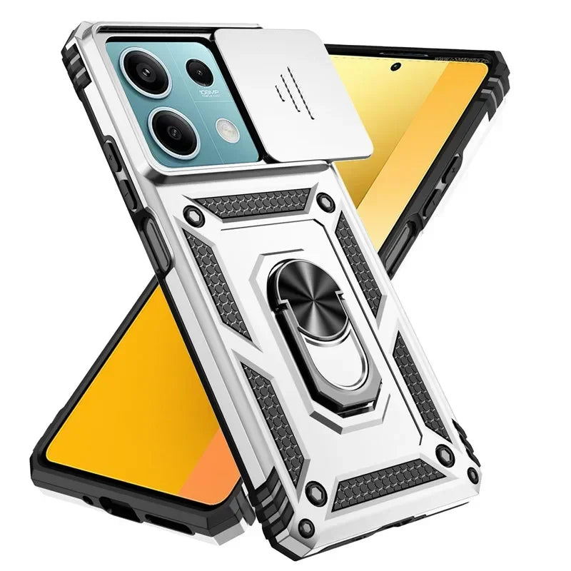 Durable Shockproof Phone Case for Xiaomi Redmi Note 13 Pro Plus Note 13 13C 12 12S 12C Camera Protection Ring Holder Back Cover