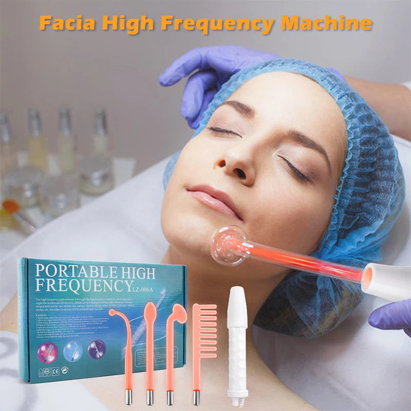 High Frequency Electrode Tube Beauty Machine for Face Hair Eyes Facial Massager Wand Care Tool