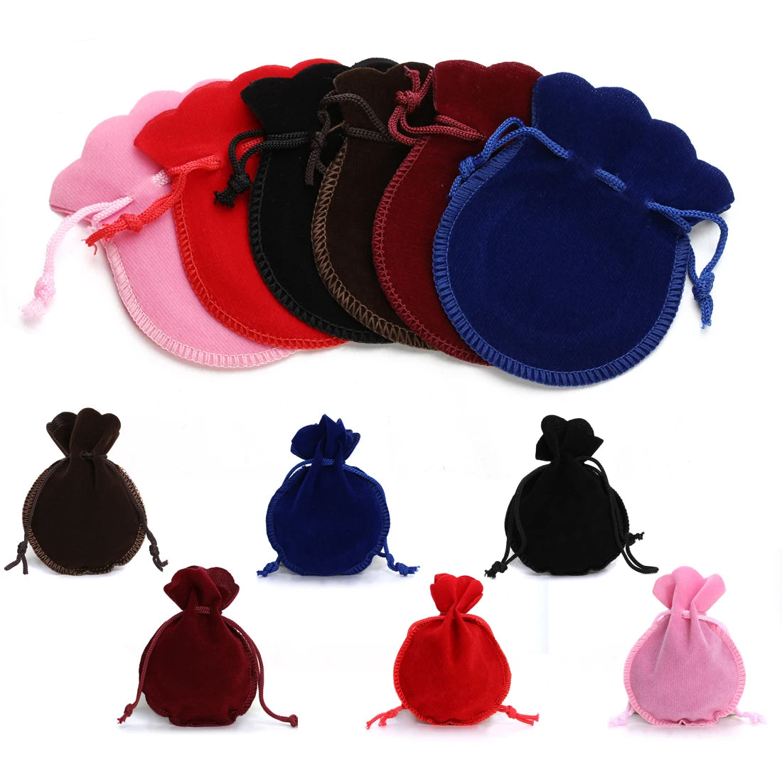 10pcs Velvet Drawstring Bags for Gifts Jewelry Storage, Protecting and Packaging Gourd-Shaped Baggies