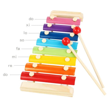 8 Tones Multicolor Wooden Xylophone Musical Instrument Toys For Baby Kids Wood Toy Accessories