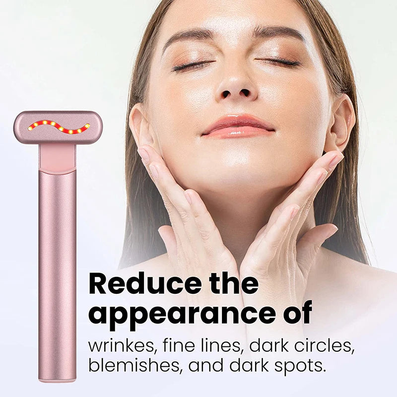 Red Light EMS Microcurrent Face Lifting Facial Eye Neck Wand Massager Skin Tightening Anti Wrinkle Skin Care Beauty Tool