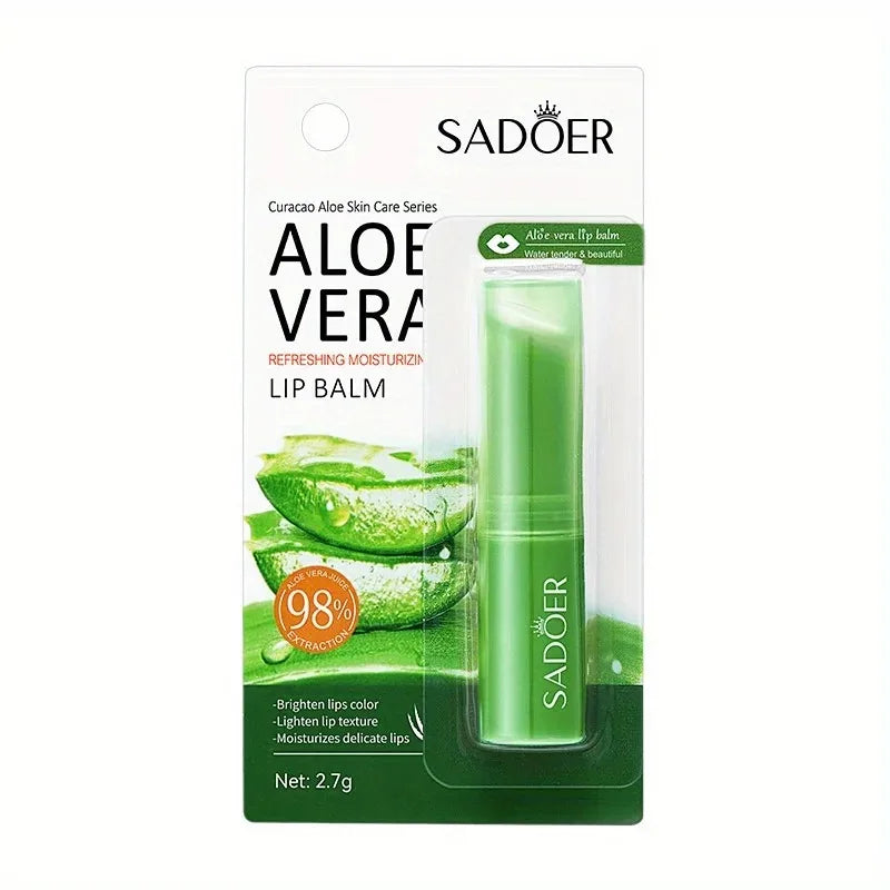 Hydrating Aloe Vera Lip Care Balm - Nourishing, Refreshing and Moisturizing to Prevent Cracking and Repair Lips Gentle Non Irritating