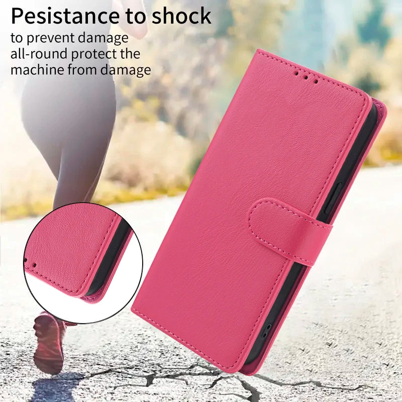 Deluxe Leather Wallet Phone Case for Realme 12 11 10 Pro Plus C2 C11 C12 C15 C17 C20 C21Y C25Y C25S Stand Function Multiple Card Slots Magnetic Flip Protective Cover