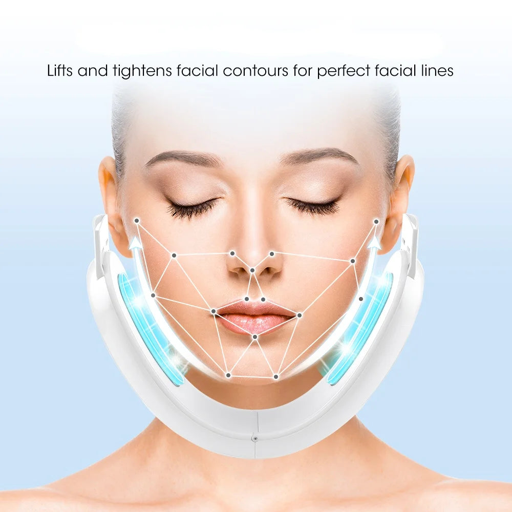Electronic V-Line LED Face Slimming Lifting Massager Device Skin Rejuvenation Shaping Beauty Instrument Reduce Double Chin