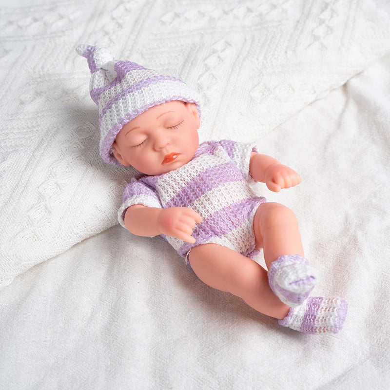 Cute Dress Up Silicone Baby Doll Toys Waterproof Vinyl Bebe Cute Mini Reborn Doll For Girls Birthday Great Gift 20cm