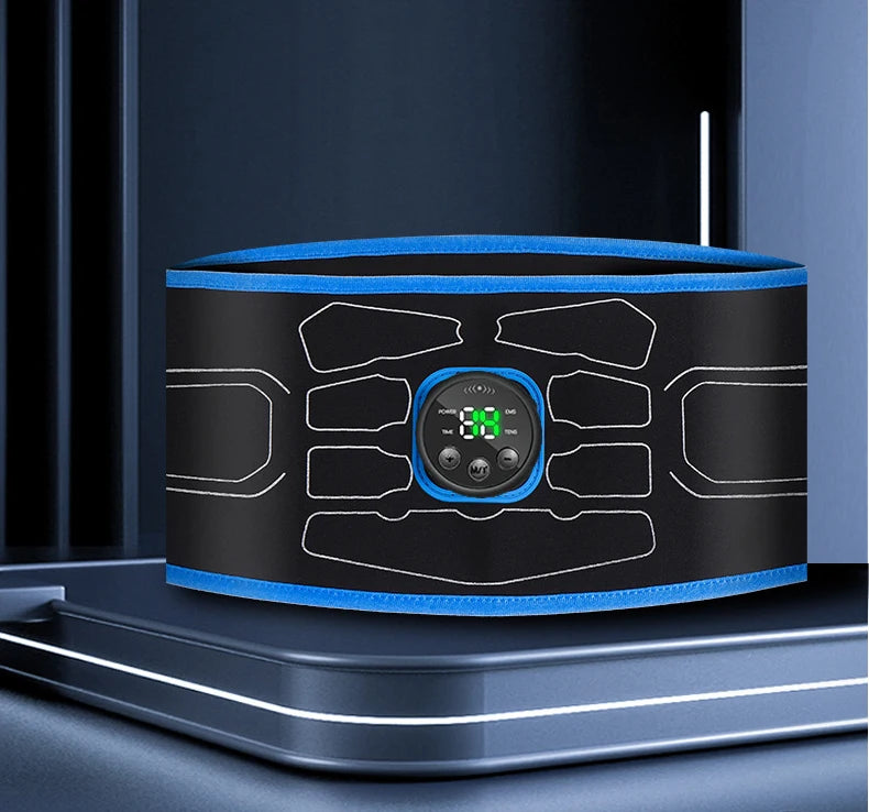 Wireless Electric Abdominal Muscle Stimulation EMS Toning Belt Muscle Toner Portable Fitness Massager Waist Trainer for Body Slimming and Shaping