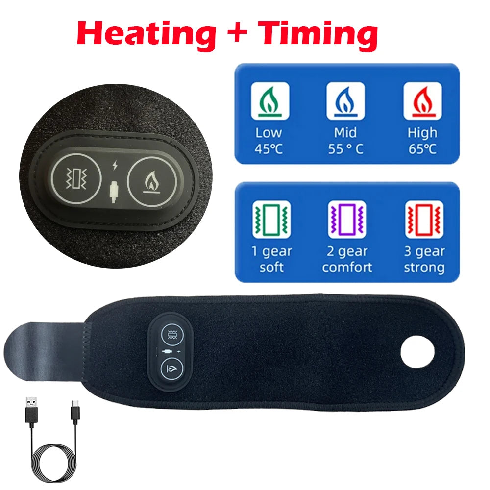 Rheumatism Tendonitis Relief Electric Heated Vibrating Wrist Support Brace Strap Multi Level Temperature Control Wrist Warmer Injury Relief