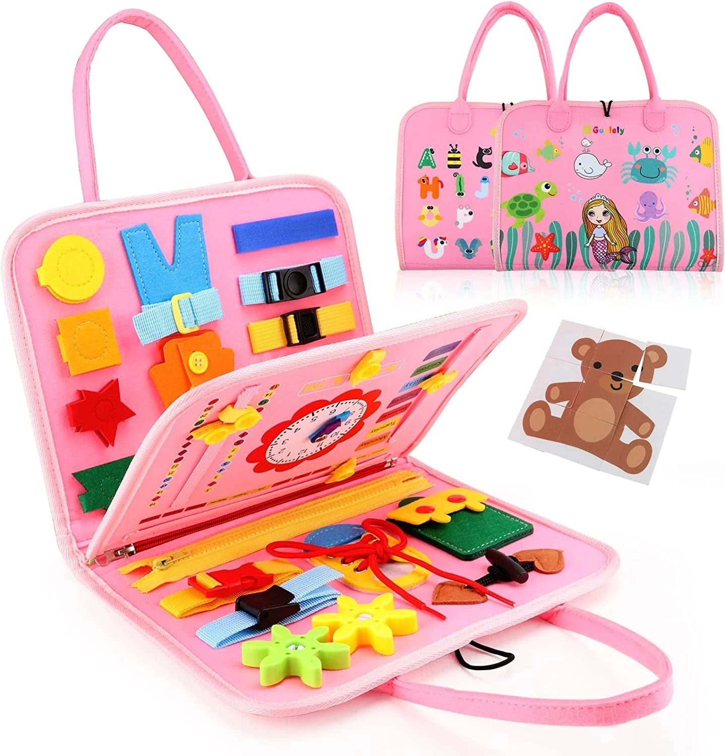 7 in 1 Easy Carry Portable Busy Educational Board for Kids and Toddlers Montessori Early Education Sensory Toys