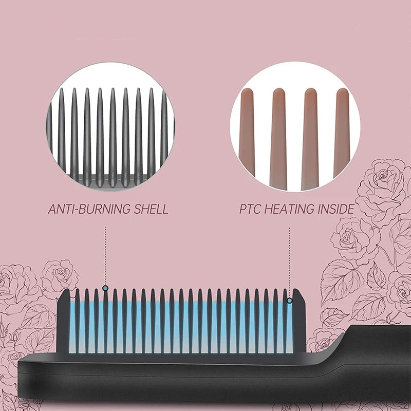 Professional Quick Heat Electric Multifunctional Hair Straightener Comb Hairstyle Brush Personal Care Accessory
