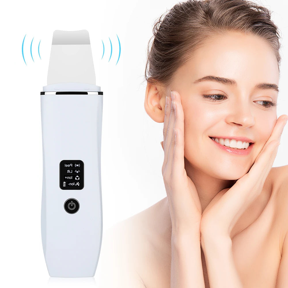 Ultrasonic Ion Deep Face Cleaning Skin Scrubber Blackhead Remover Acne Pore Cleaner Facial Shovel Beauty Tool