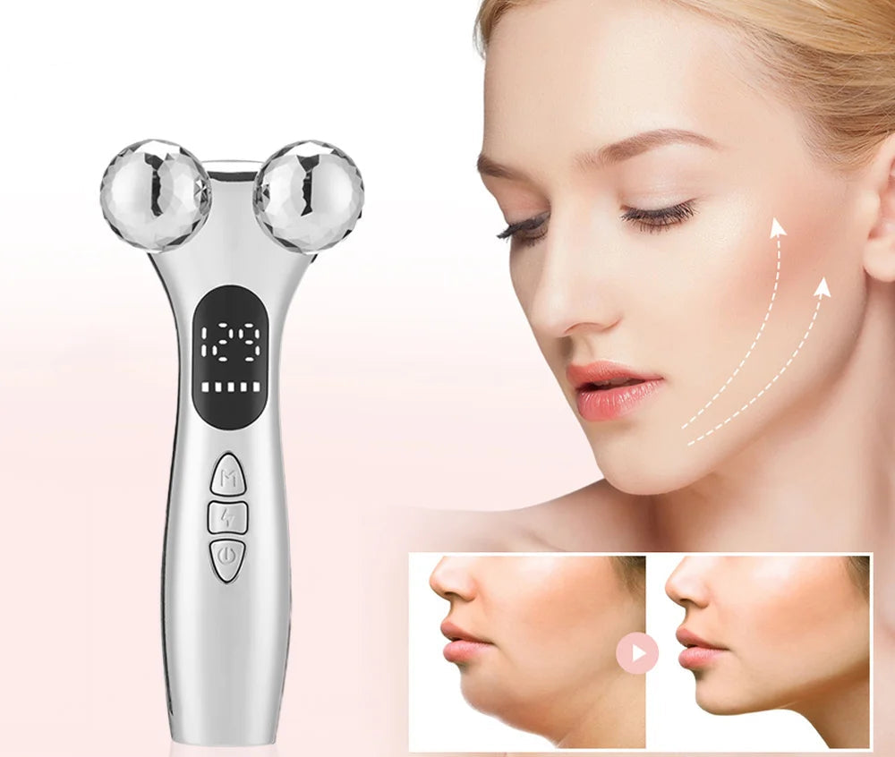 Skin Tightening Anti Wrinkle 4D Electronic Facial Beauty Roller Massager Slimmer V-Face Double Chin Remover Eye Care Face Lifting Device
