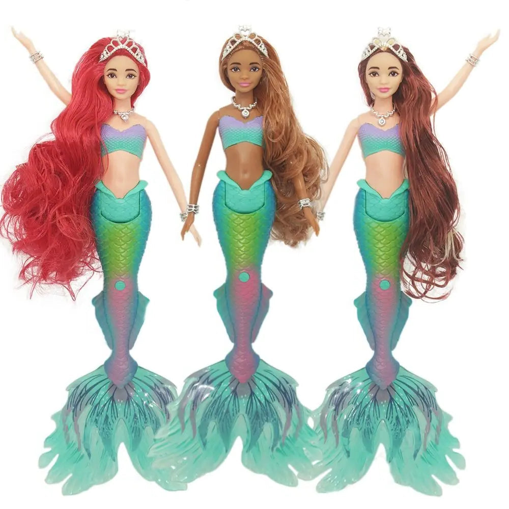 Magical Princess Mermaid Doll Beauty Fish BJD with Lights and Music Play House Toys Kids Children Dolls 35cm